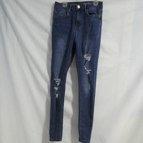 SWS X DENIM CO. CALI | size 7 | Blue Distressed Denim | Cali High Rise Skinny - Picture 1 of 16